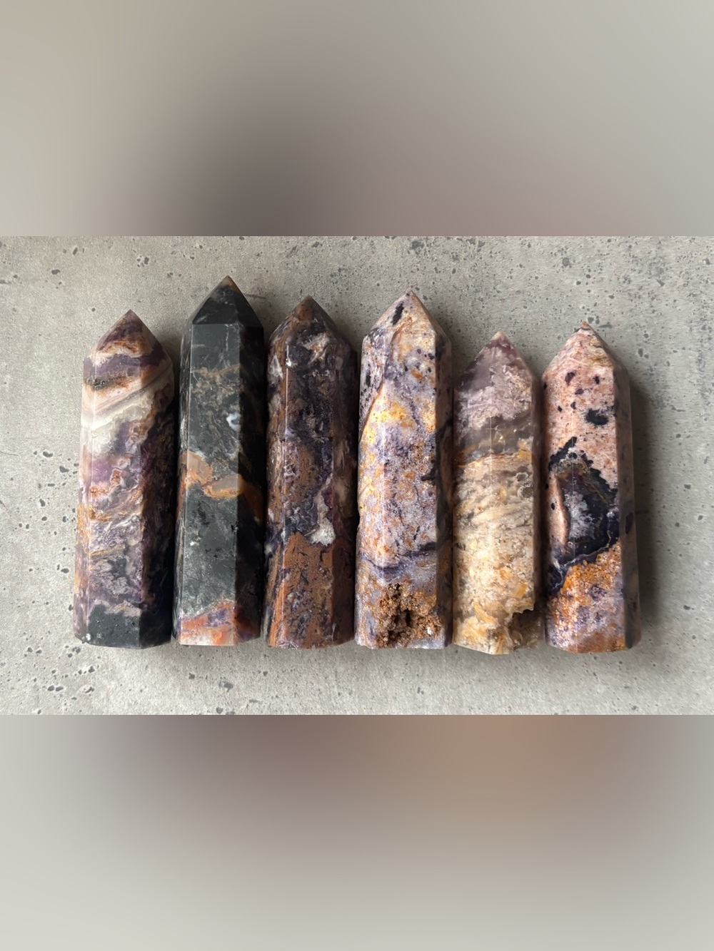 Fluorite root tower - set of 6